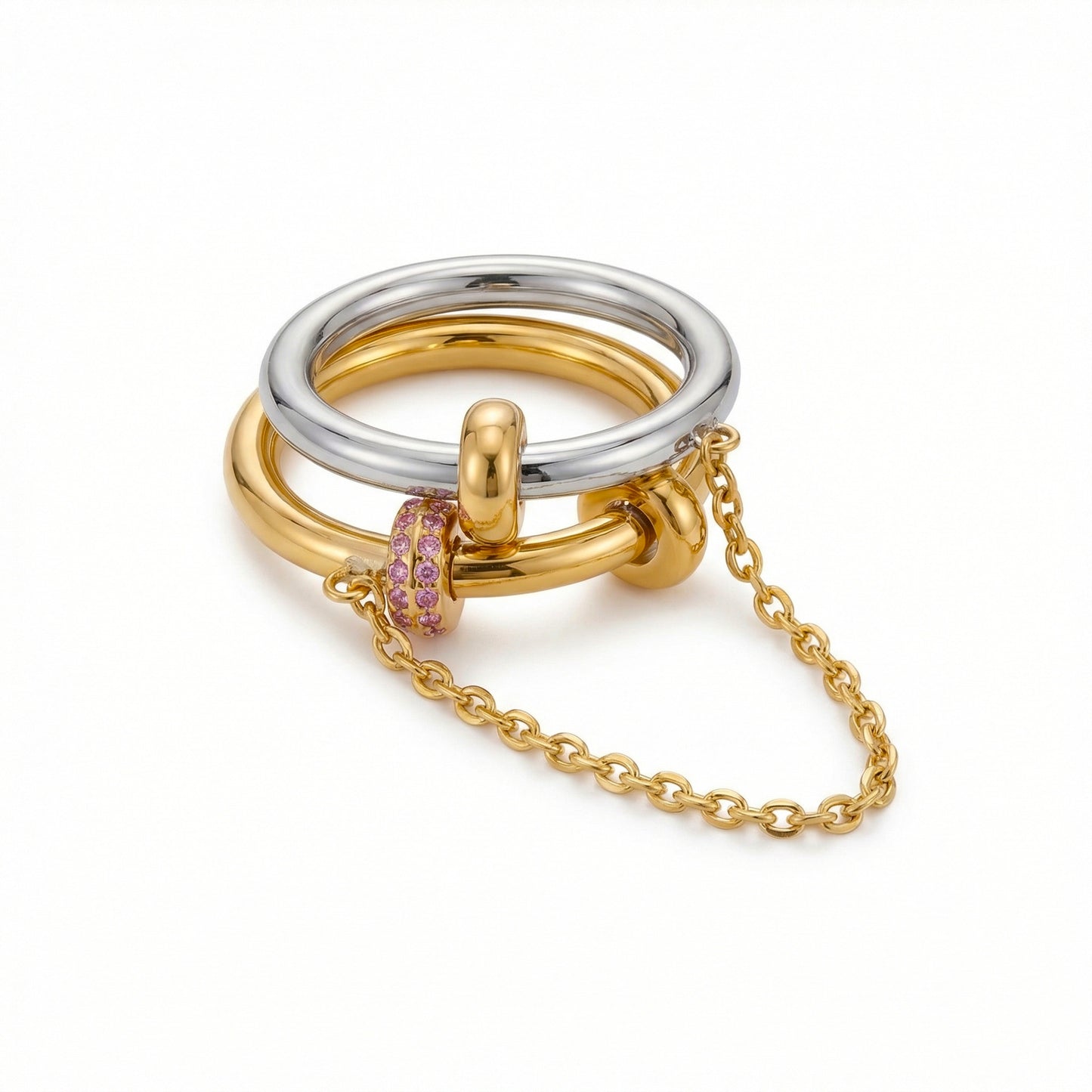 Women's Light Luxury Chain Niche Design Twin Open Advanced Sensitive Rings