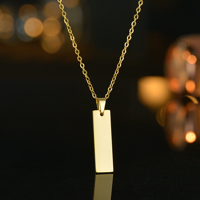Style Cuban Link Chain Square Couple Necklaces