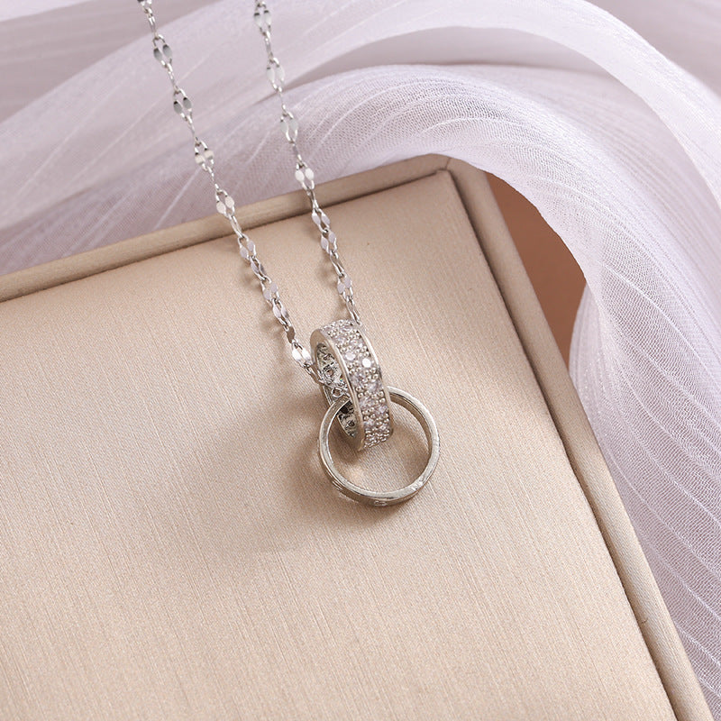 Titanium Steel Diamond Four-leaf Flower Female Necklaces
