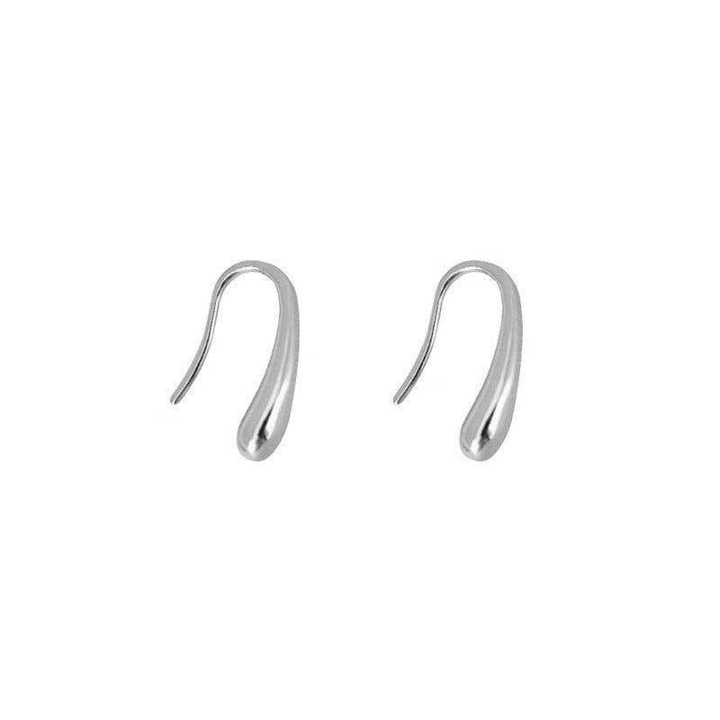 Women's Exquisite Water Drop Simple Elegant Eggplant Eardrops Niche Design Semicircle Ear Hook