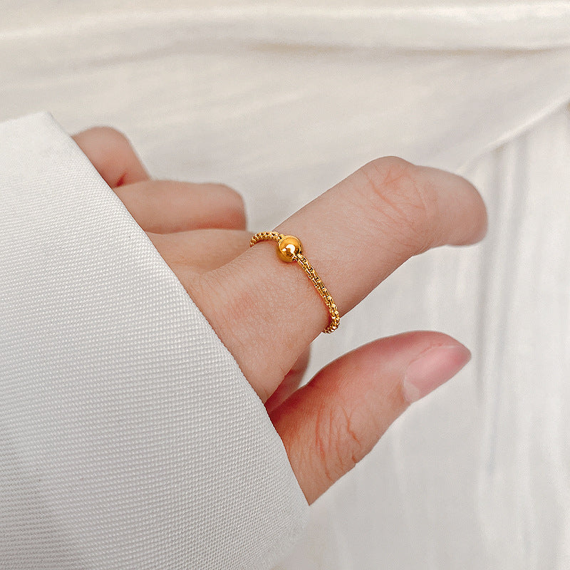 Titanium Steel No Fading Beads Gold Rings