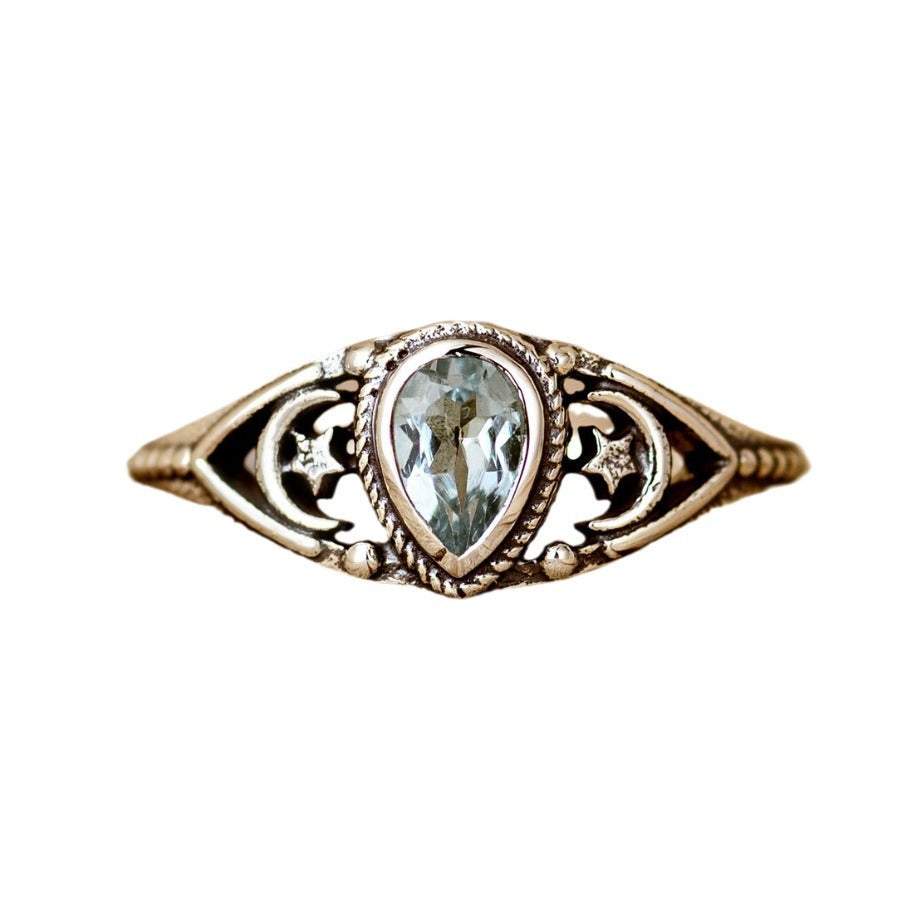 Fashion Elegant Zircon Star Moon Design Rings