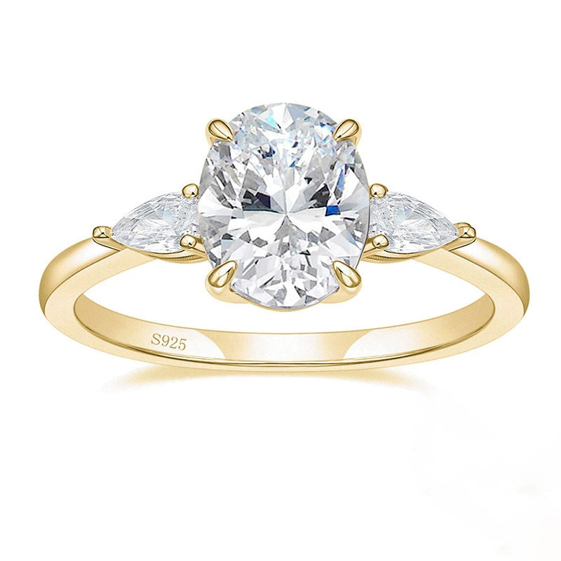 Women's Sier Inlaid Karat Denier Zircon Artificial Rings