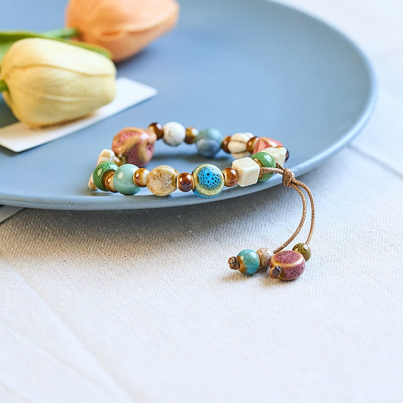 Women's Ceramic Ornament Ethnic Style High Sense Bracelets