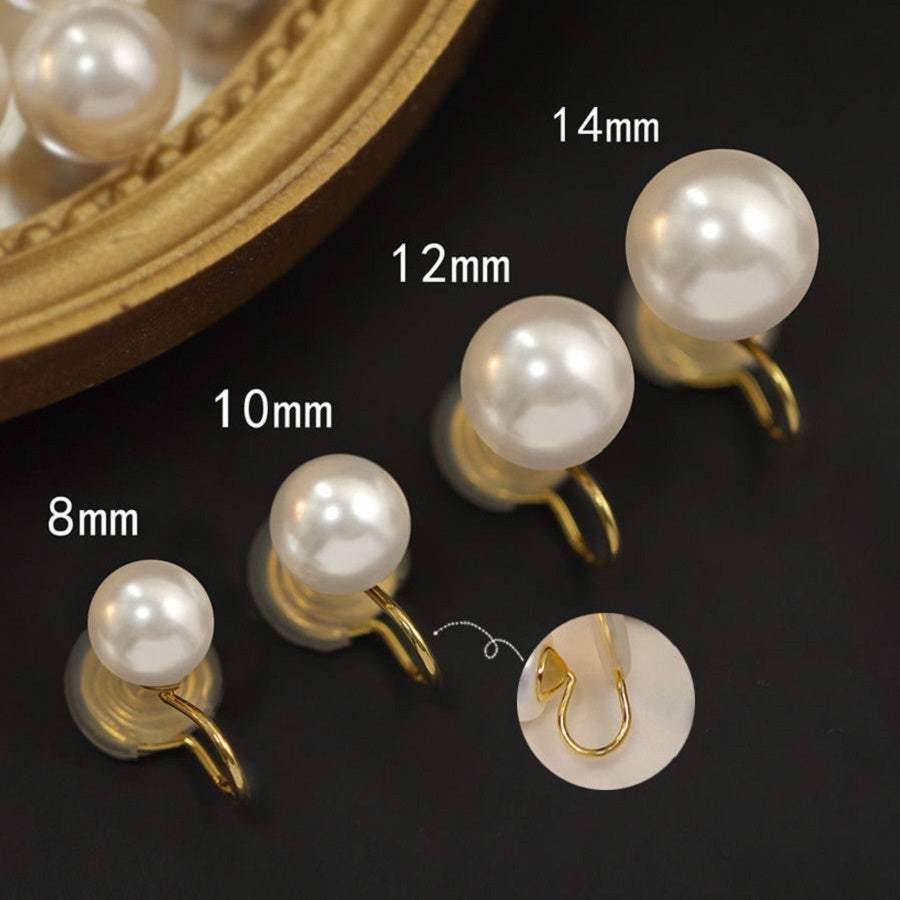 Women's Pearl Ear Clip Without Pierced High-grade Pseudo Retro Style Earrings