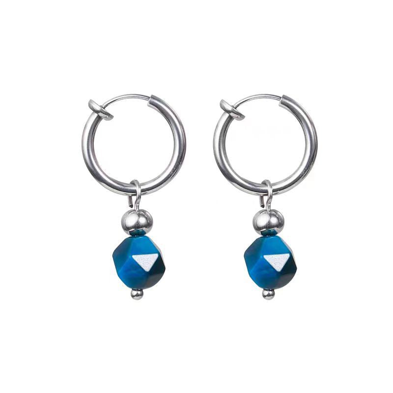 Women's & Men's Pearl Titanium Steel For Couple Unisex Earrings