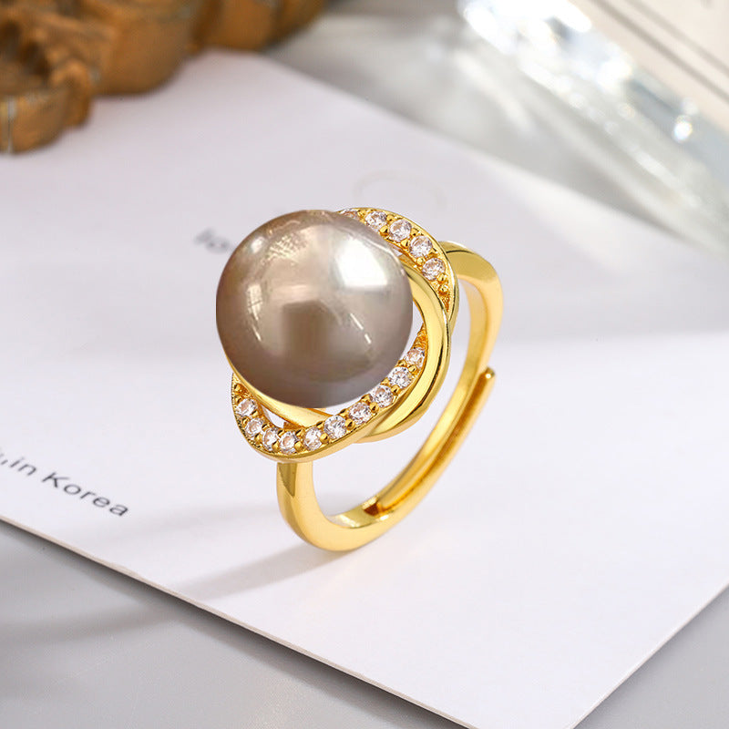Women's Trendy Luxury Gold White Champagne Demon Purple Rings