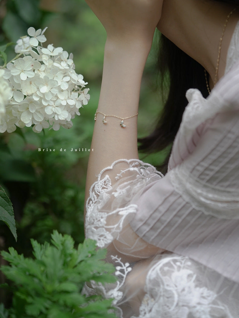 Three Butterflies Super Flash Inlaid Zircon Bracelets