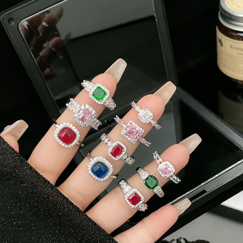 Color Fashion Elegant Open Female Cold Rings