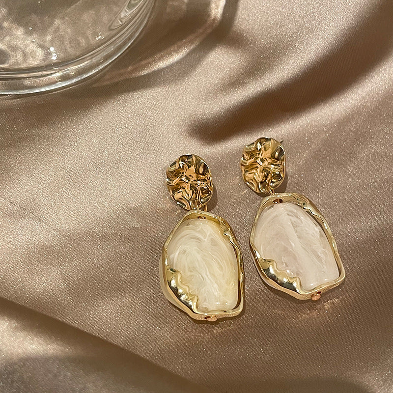 Women's Needle Resin Irregular Personality Retro Style Geometric Earrings