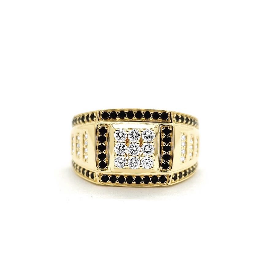 Men's Golden Domineering Hip Hop Full Diamond Rings