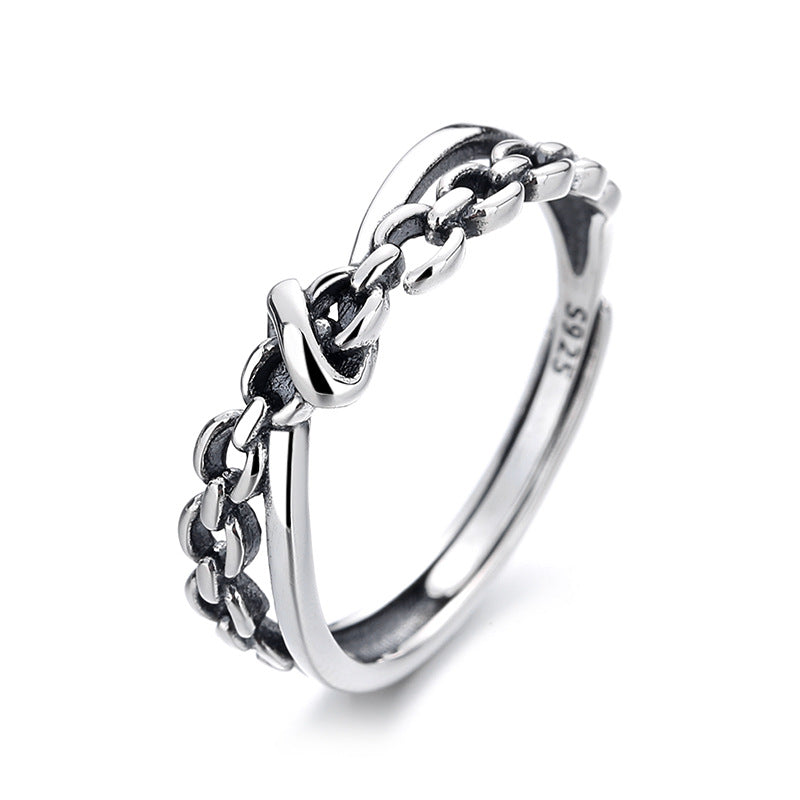 Sterling Sier Mixed Woven Twisted Lines Rings