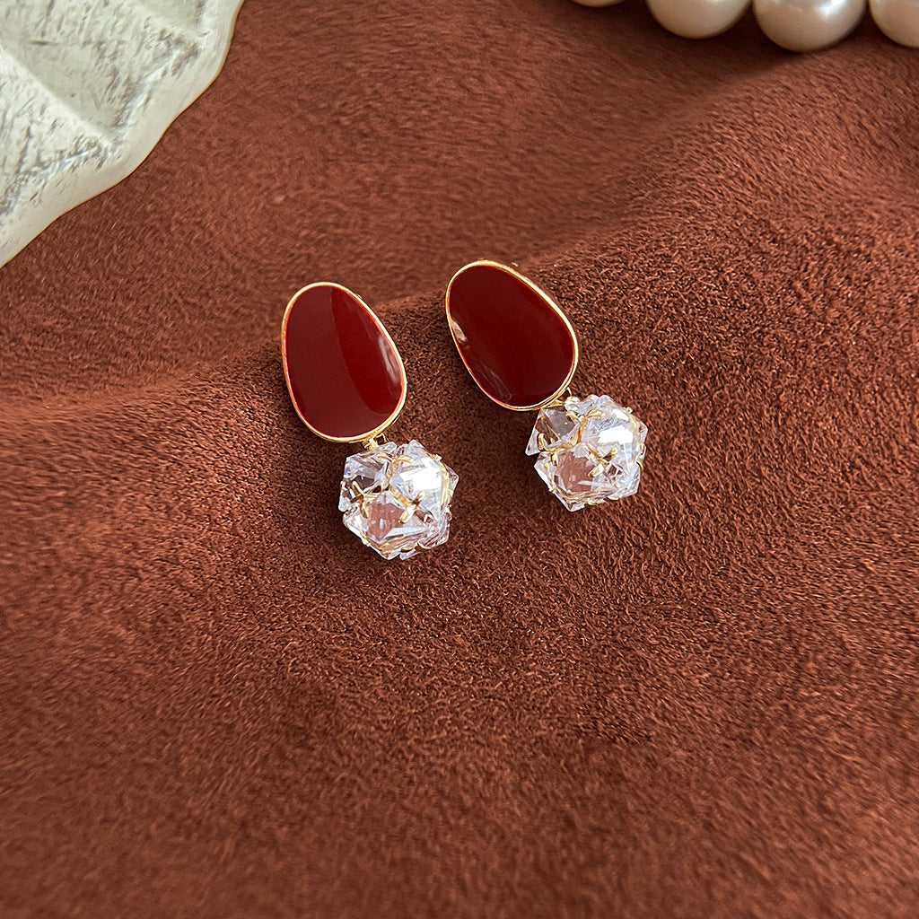 Enamel Special Interest Light Luxury Pearl Female Earrings