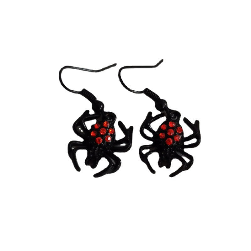 Web Hollow Tassel Dark Style Punk Niche Exaggerated Earrings