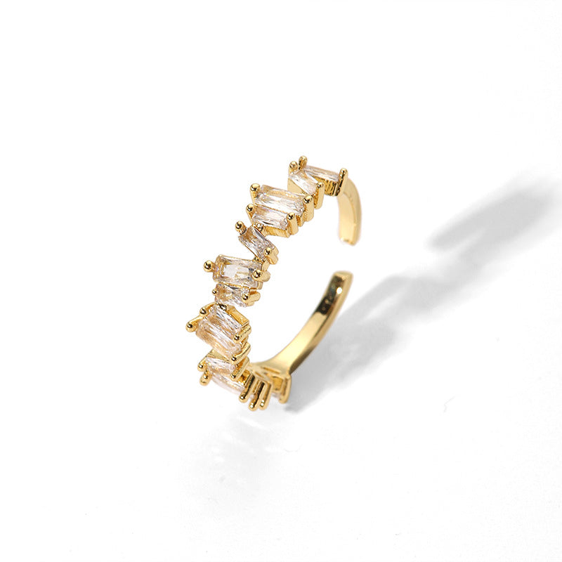 Women's Plating Golden Micro Rhinestone Inlaid Zircon Rings