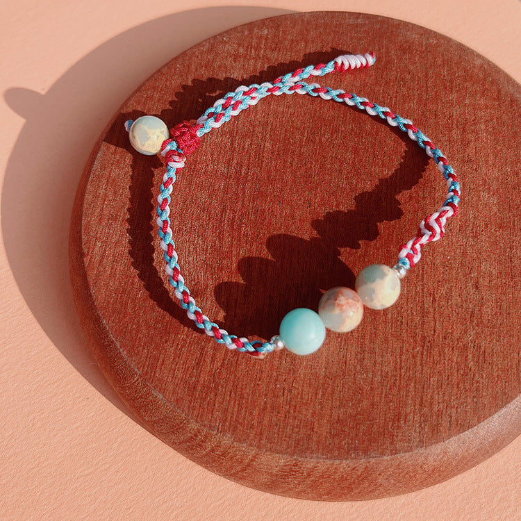 Women's Hand-woven Stone Carrying Strap Adjustable Ethnic Chinese Gift Bracelets