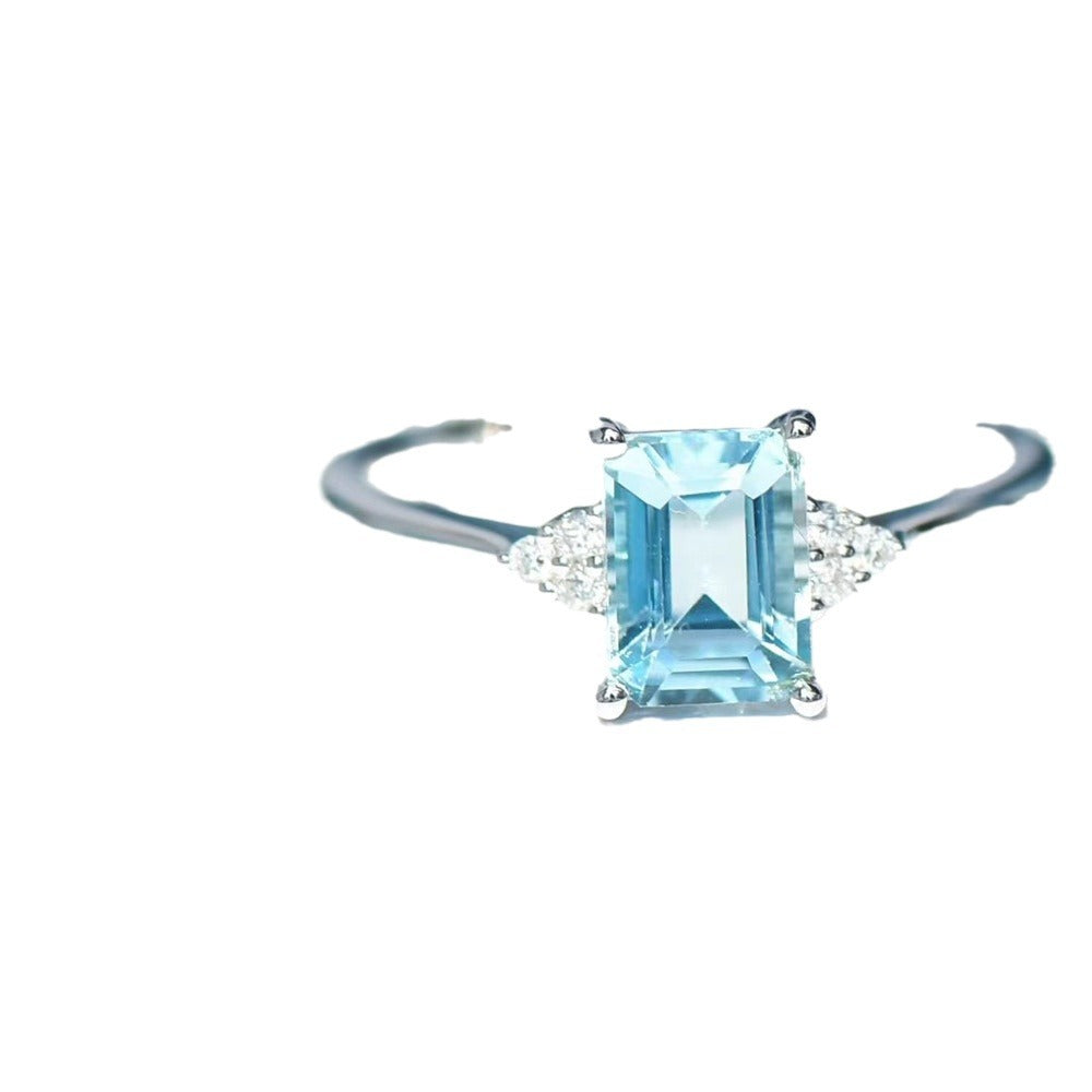 Blue Treasure Female Temperament Light Luxury Ring