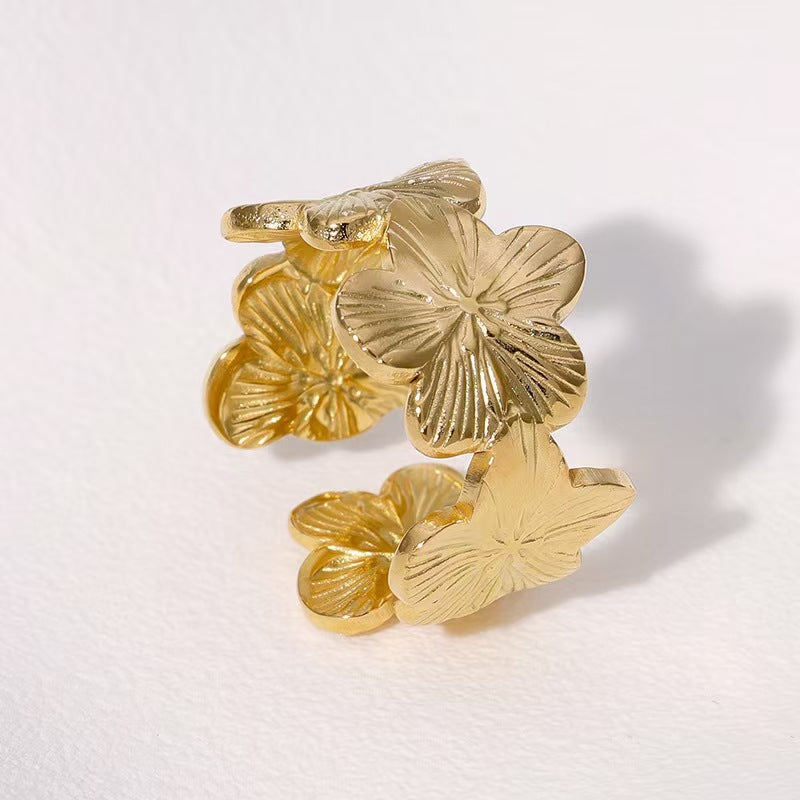 Women's Open Adjustable Gold-plated Popular Stainless Steel Rings