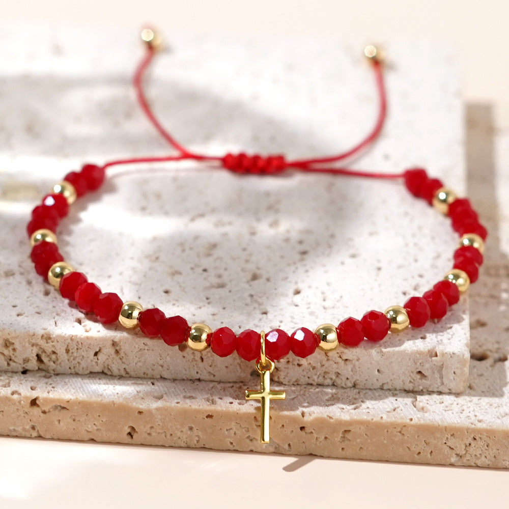 Bohemian Style Crystal Beads Cross Light Bracelets