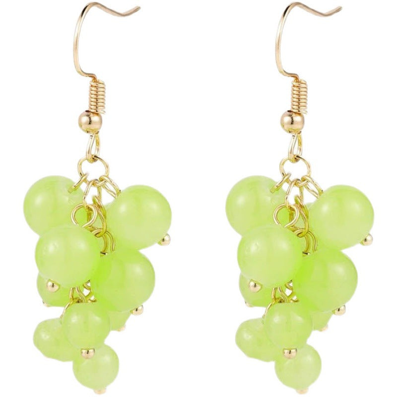 Candy Color Sweet Fresh Green Grape Earrings