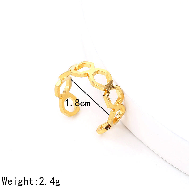 Women's Fashion Simple Stainless Steel Open Geometric Rings