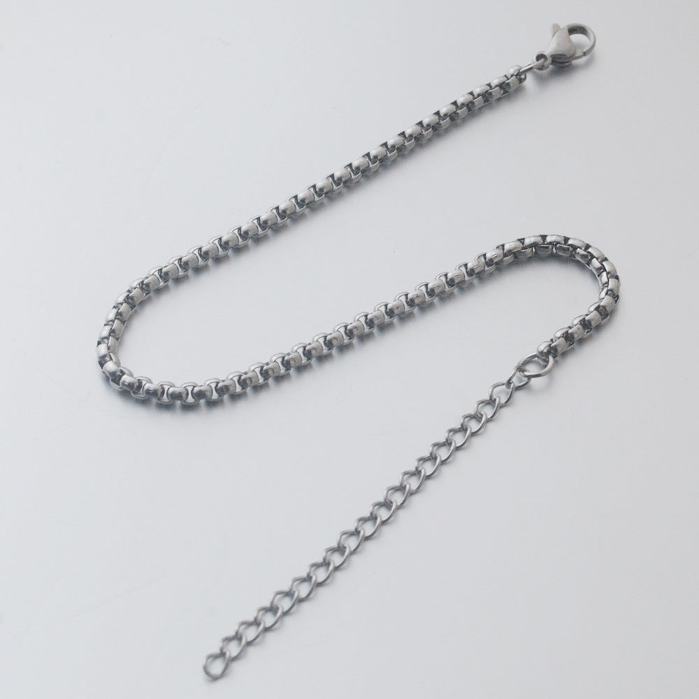 Men's Stainless Steel Ornament Titanium Square Pearl Bracelets