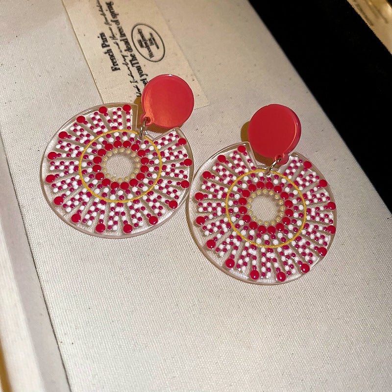 Needle Transparent Resin Geometric Simple High Earrings