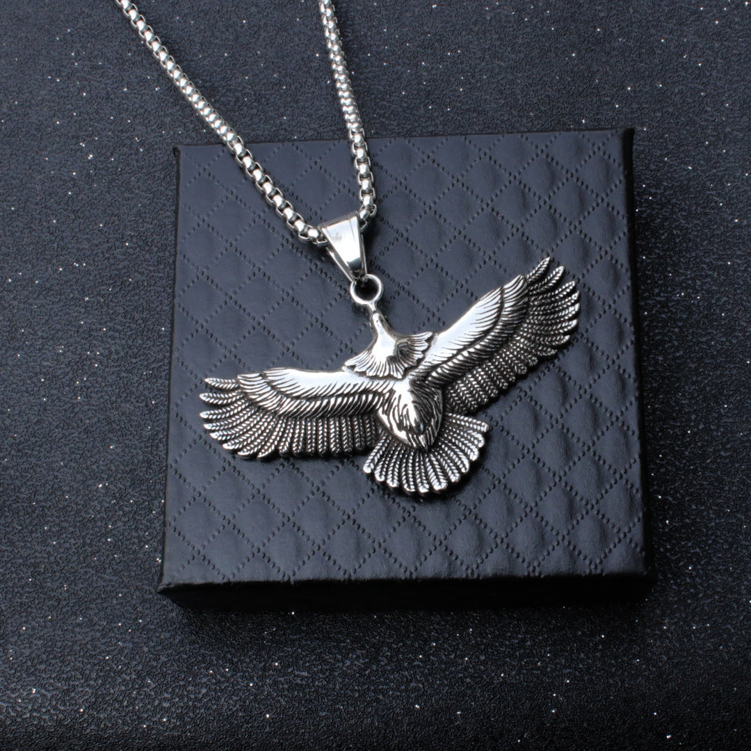 Punk Ornament Titanium Steel Polished Black Necklaces