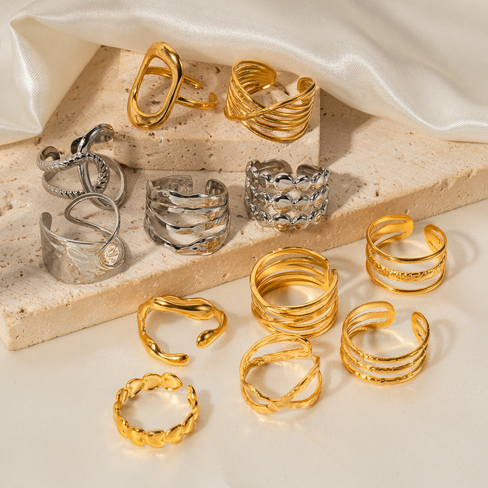 High-grade Simple Gold Steel Series Stainless Bracelets