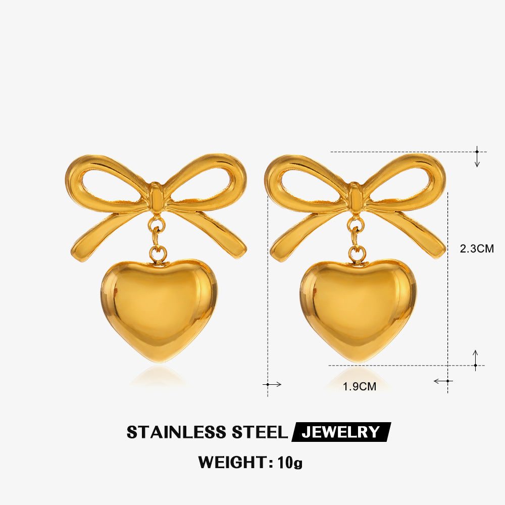 Stainless Steel Bow Style Handmade Fine Earrings