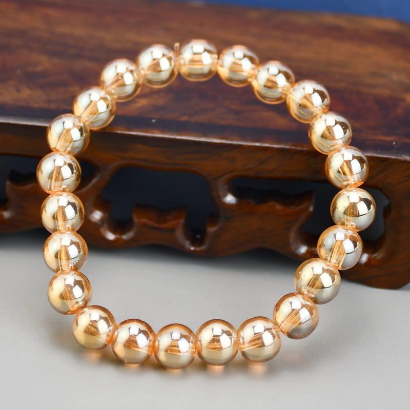 Children's Champagne Gold Citrine Glass Ornament Live Gift Bracelets