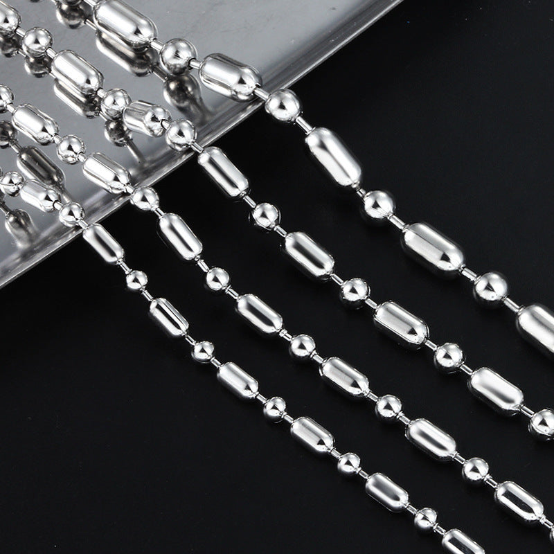 Man's Stainless Steel Titanium Bamboo Female Chain Necklaces