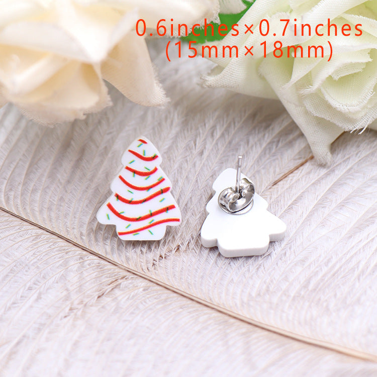 Stylish Creative Winter Christmas Acrylic Tree Earrings