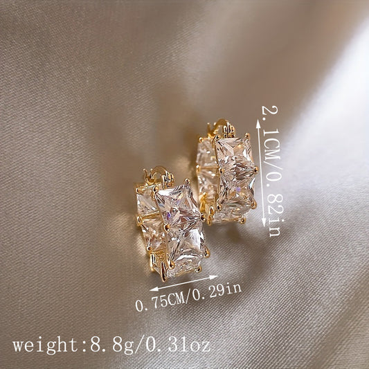 Women's Crystal Ear Clips Copper Studded With Zircon Unique Earrings