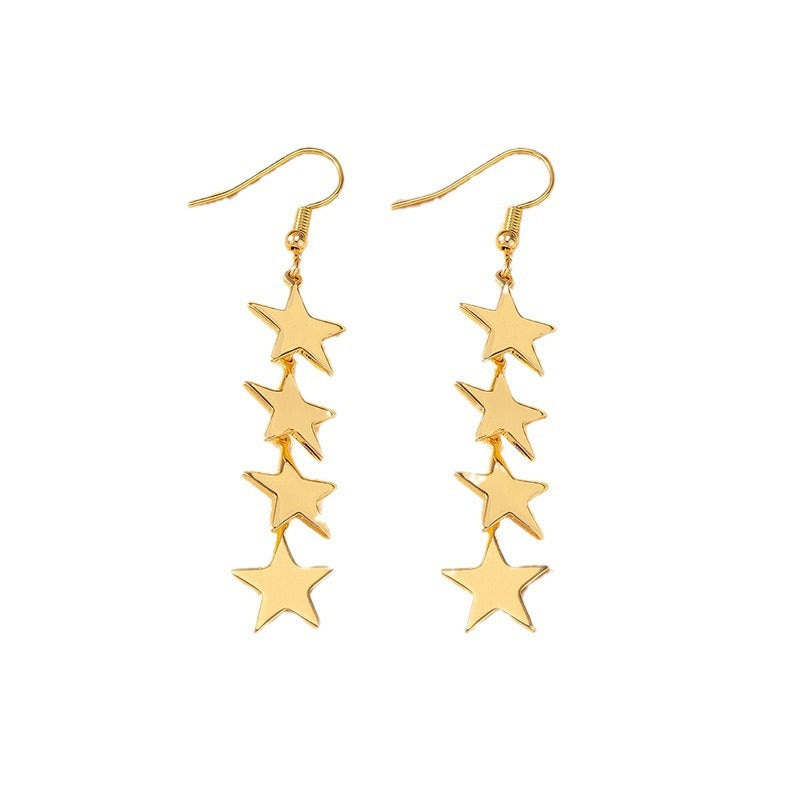 Pair Of Gold Metallic Fashion Trendy Stud Earrings