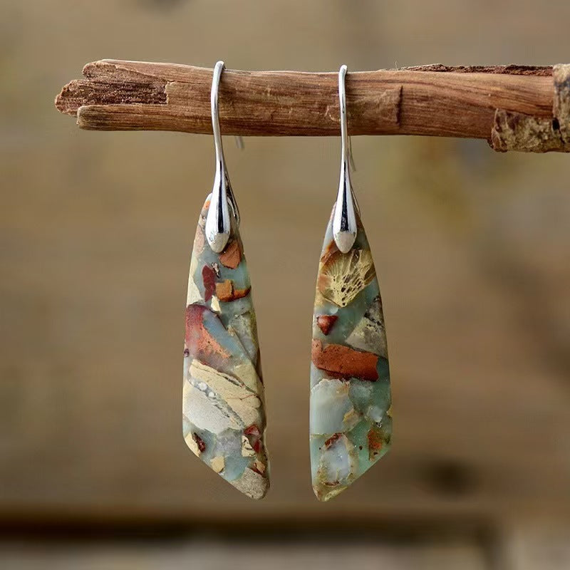 Bohemian Emperor Stone Geometric Popular Natural Earrings