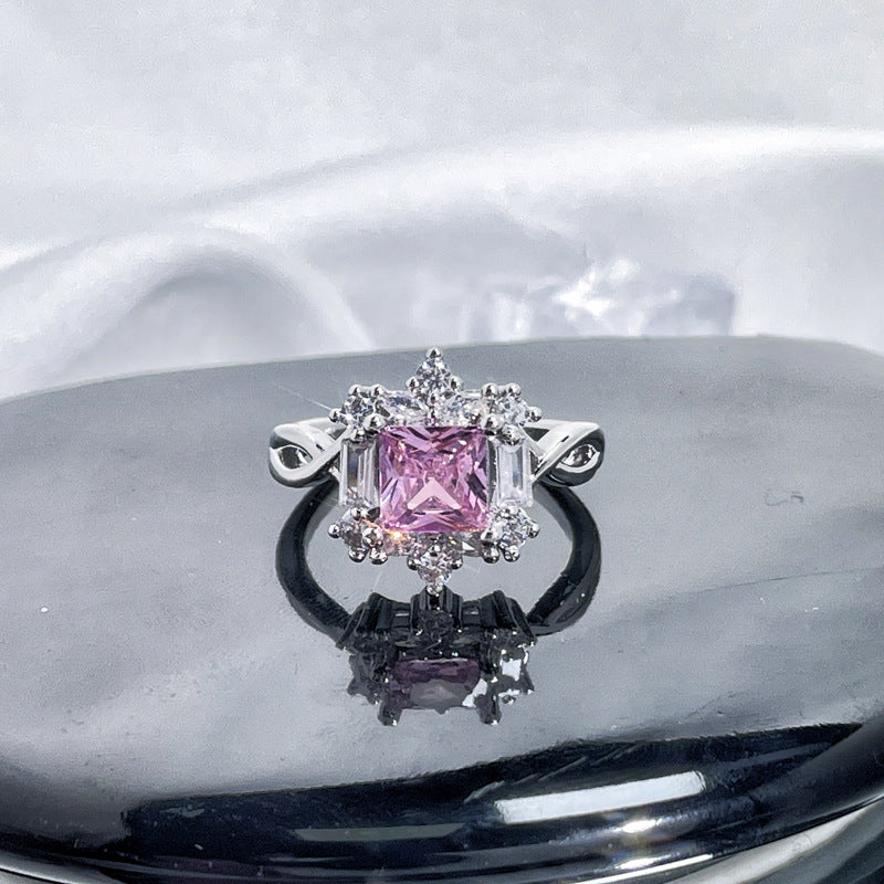 Diamond Love Open-end Zircon Female French Rings