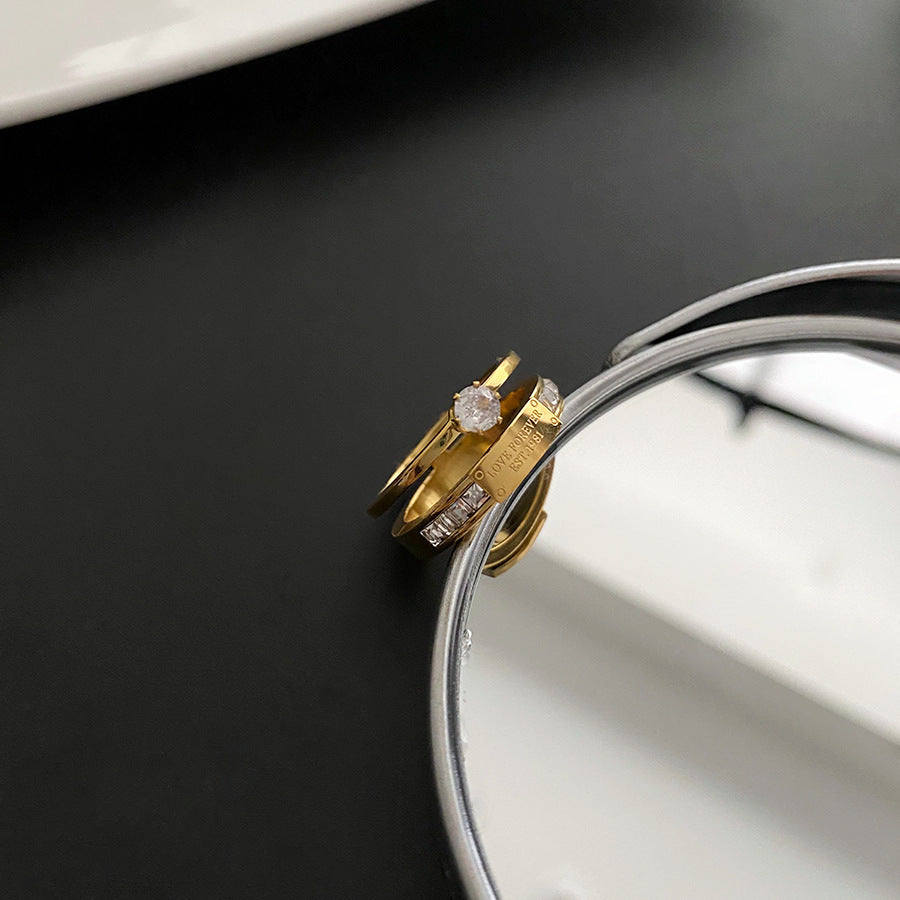 Large Zircon Affordable Luxury Fashion Niche Rings