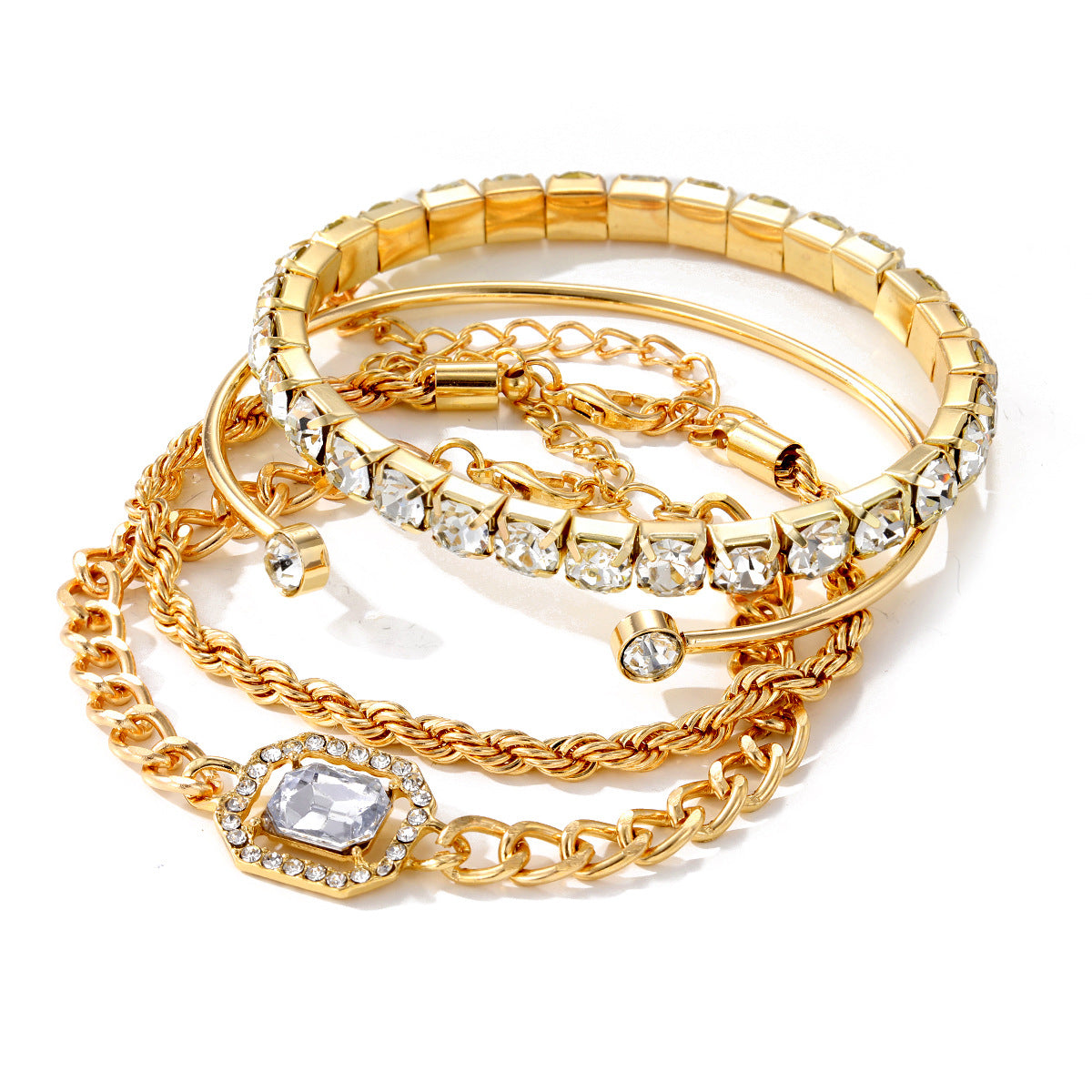 Women's & Men's High-grade Birthday Gift Fashion Gold Diamond Bracelets