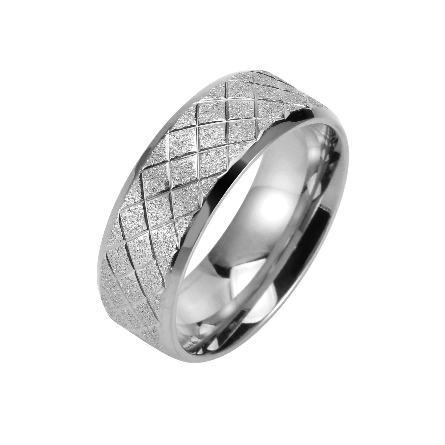 Surface Batch Flower Frosted Personality Stainless Steel Rings