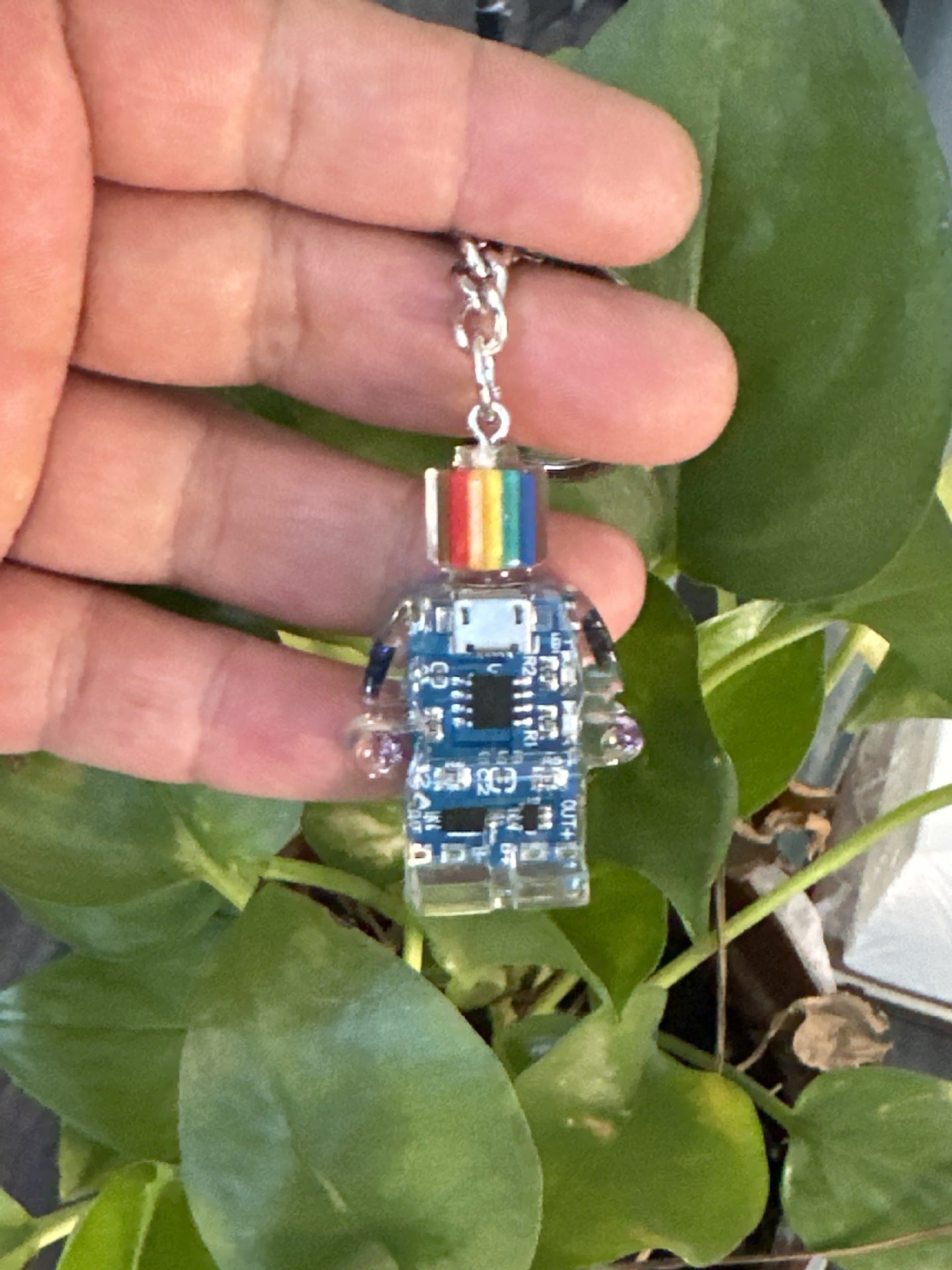 Hop Punk Small Robot Rainbow Multicolor Jewelry Accessories