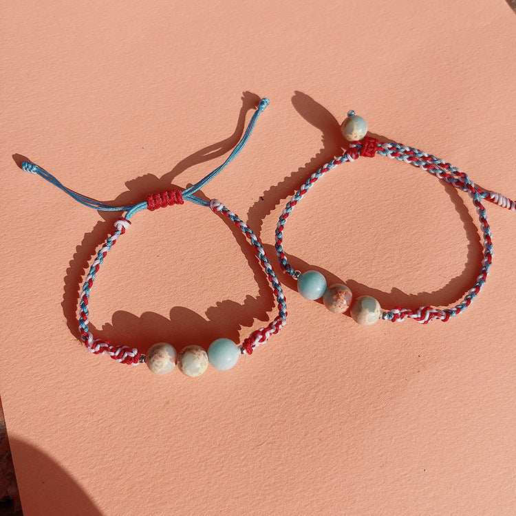 Women's Hand-woven Stone Carrying Strap Adjustable Ethnic Chinese Gift Bracelets