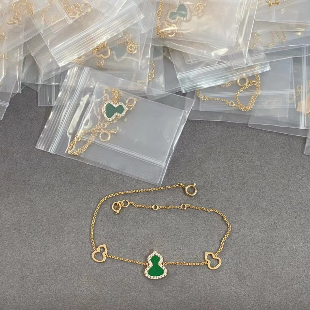 Agate White Shell Fu Lu Clavicle Chain Necklaces