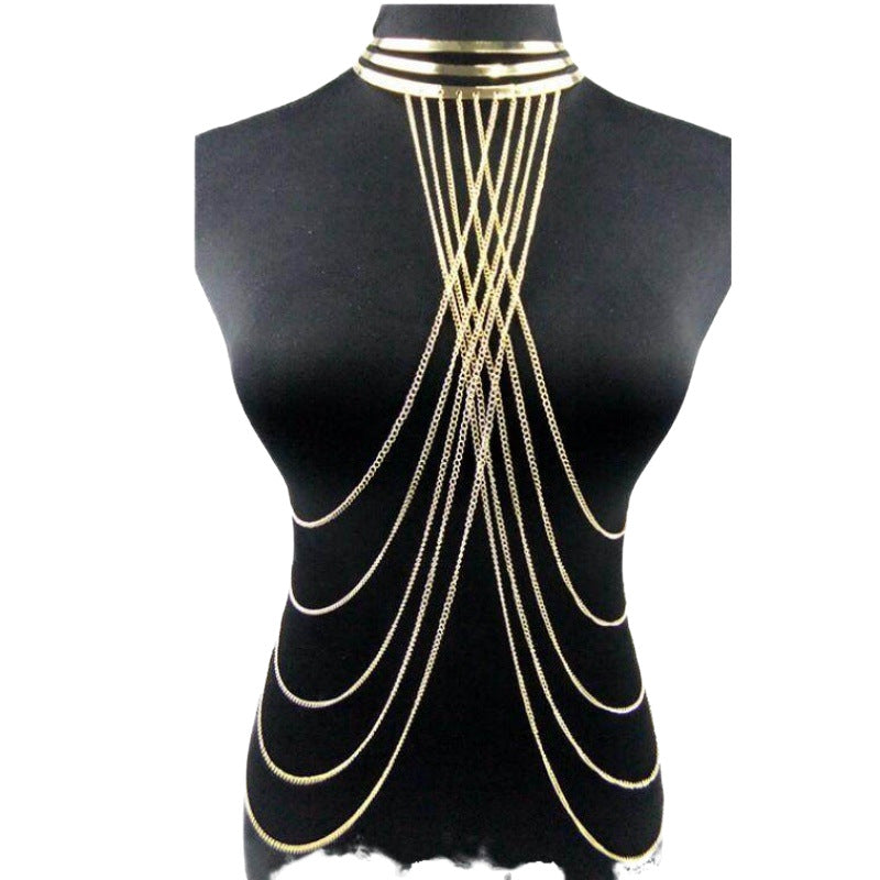 Gold Big Hoop Exaggerated Personalized Body Collar