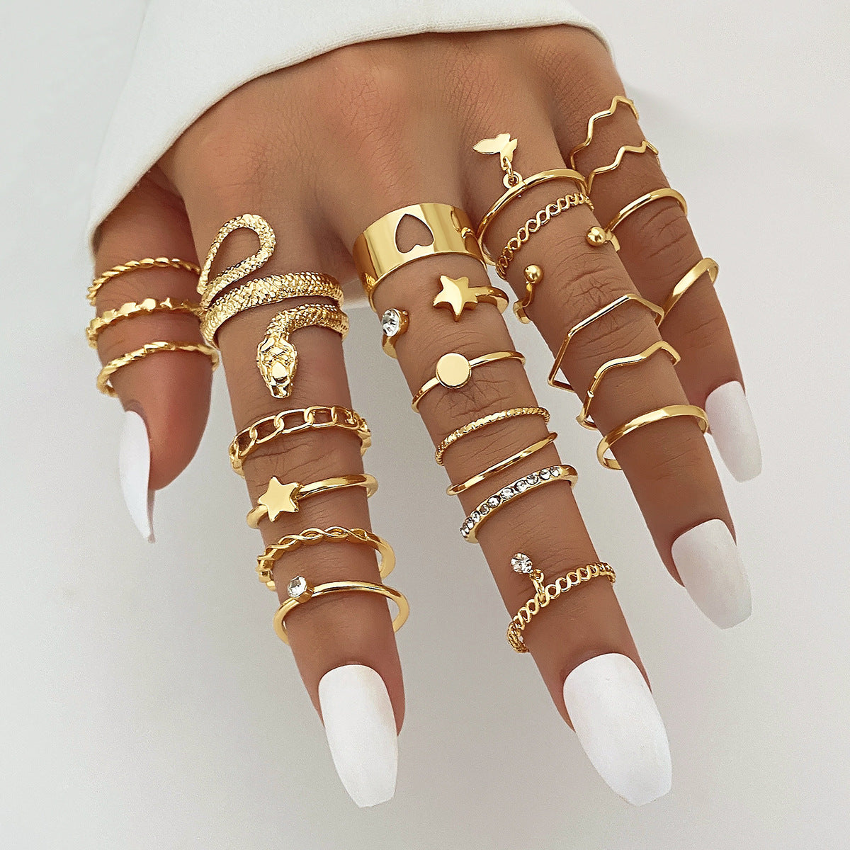 Women's Knuckle Suit Pieces Love Heart-shaped High-grade Niche Butterfly Rings