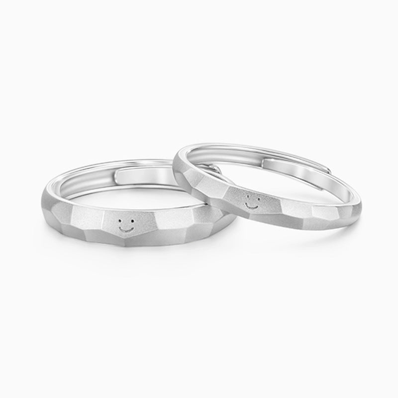 Couple Simple Carved Advanced Design Sense Rings