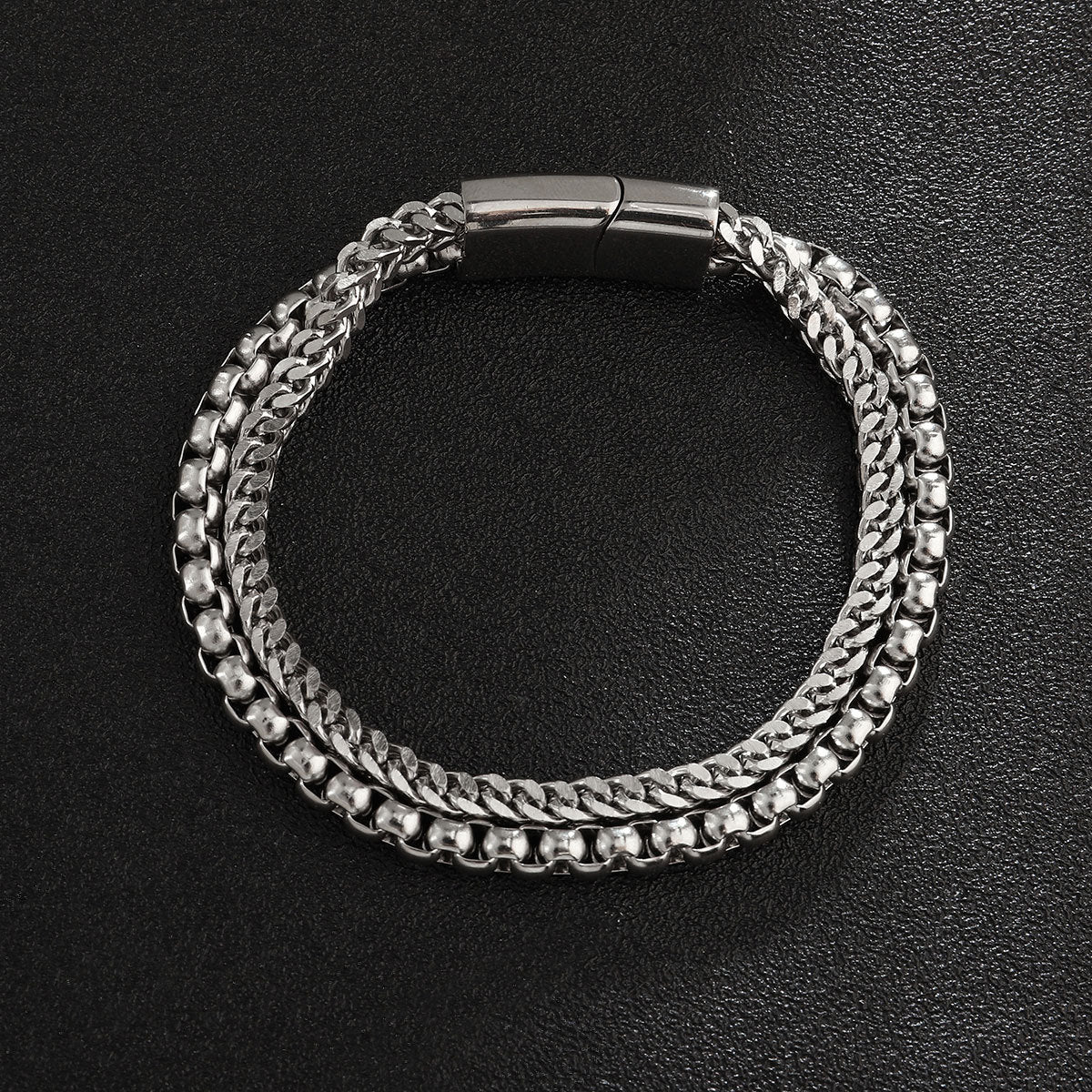 Men's High-grade Magnetic Buckle Titanium Steel Trendy Square Bracelets