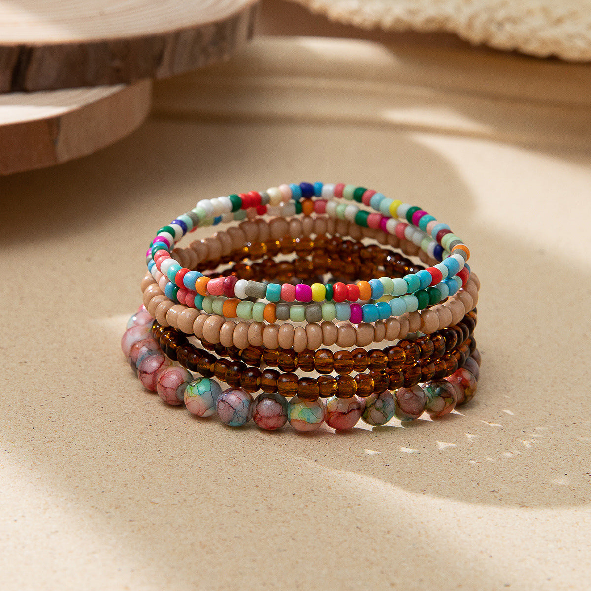 Style Bohemian Bead Design Sense Niche Contrast Bracelets