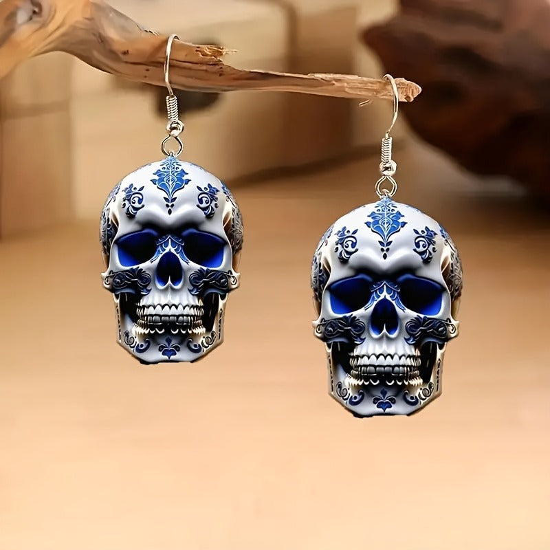 Horror Hip Hop Skull Acrylic Creative Earrings