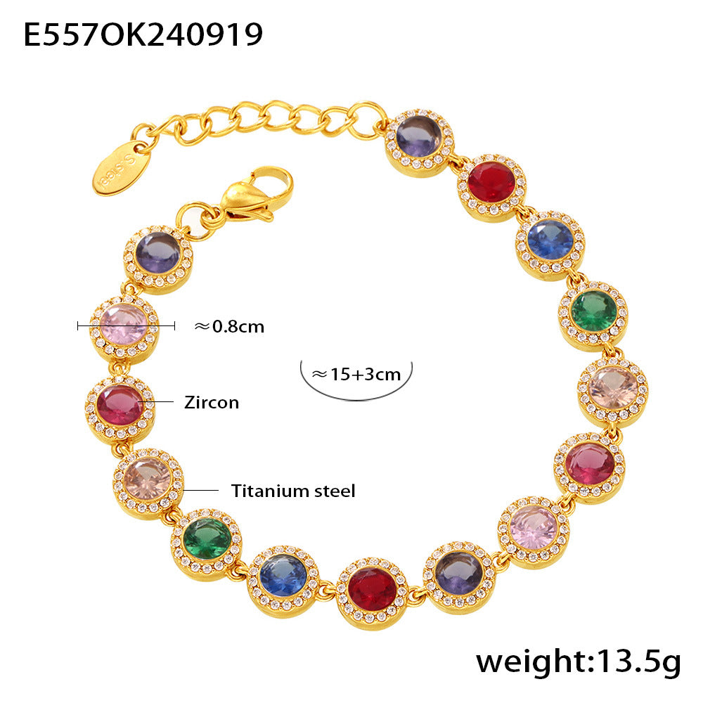 Stainless Steel Zircon Fashion Dopamine Advanced Shining Bracelets